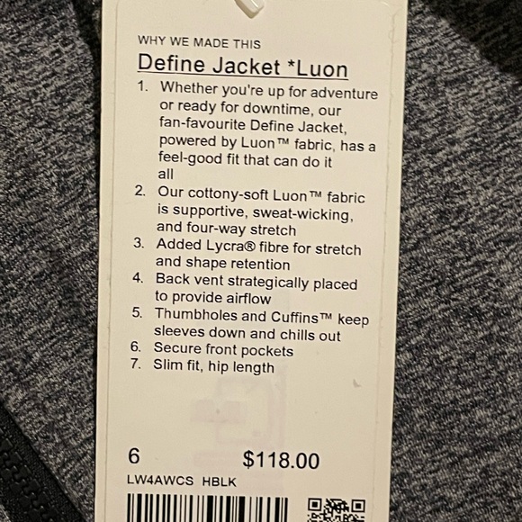💗GET 20% OFF💗 NWT Lululemon Define Jacket - Heathered Black - Picture 5 of 8